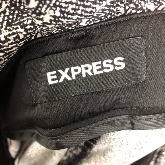 Express Ankle Super High Rise Paper Waist Grey Herringbone Pants Size 6R - Picture 4 of 7